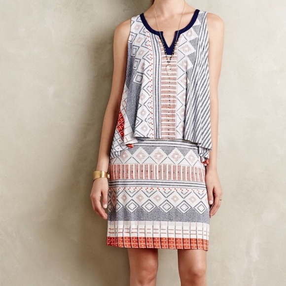 Anthropologie Dresses & Skirts - Anthropologie Maeve Davina Aztec Print Red Motif